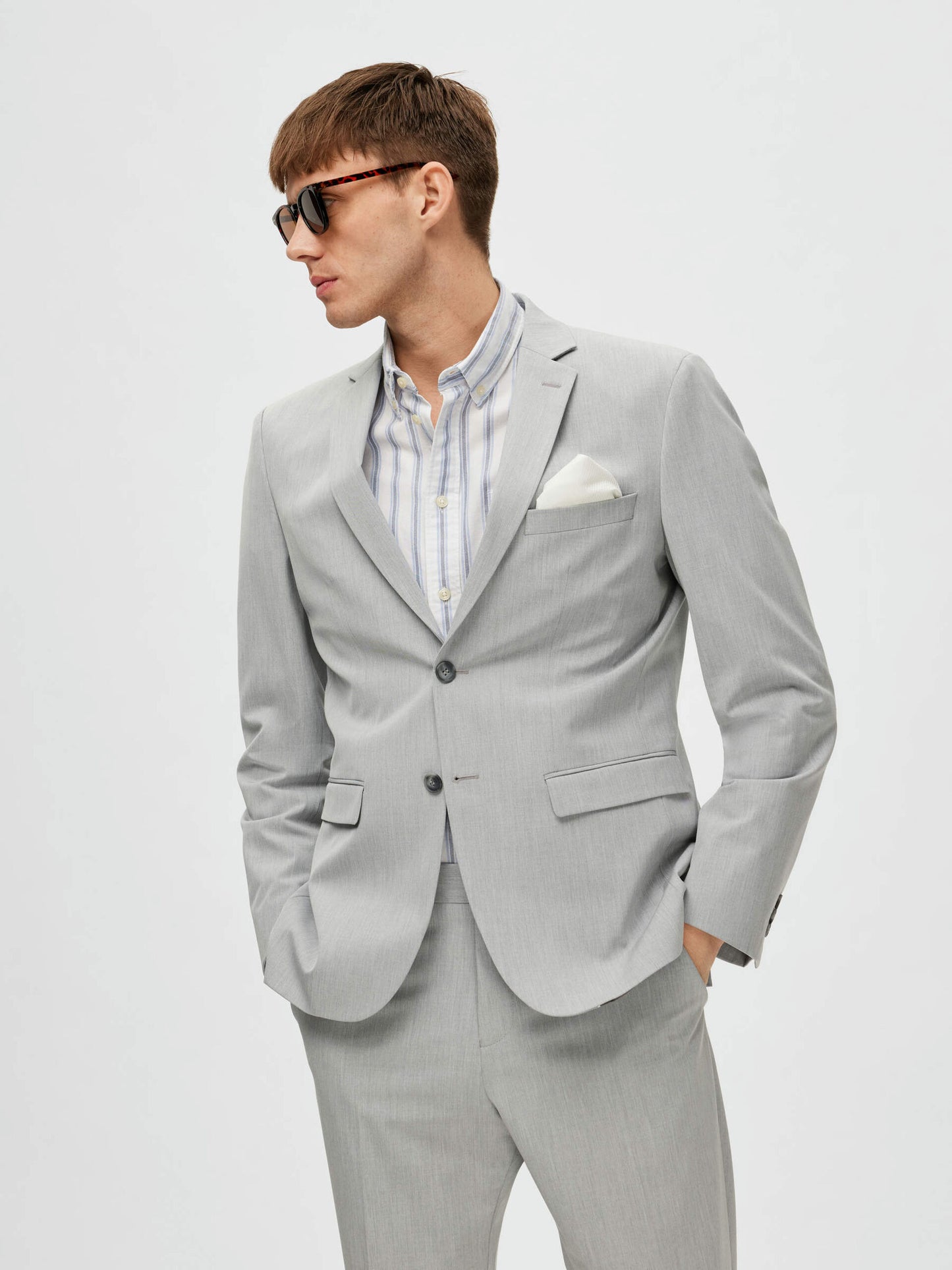 Slim Fit Blazer - Light Grey