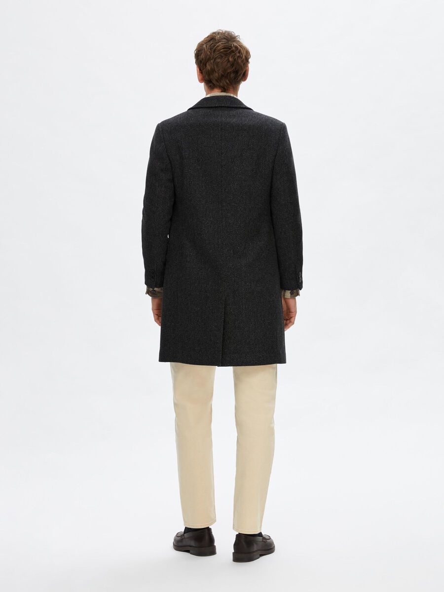 Manteau De Laine Croisé