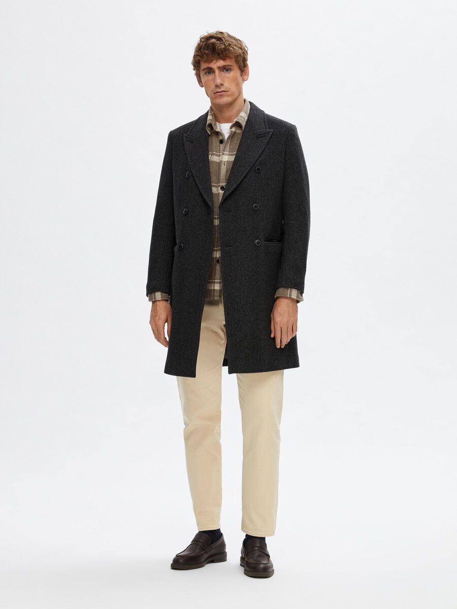 Manteau De Laine Croisé