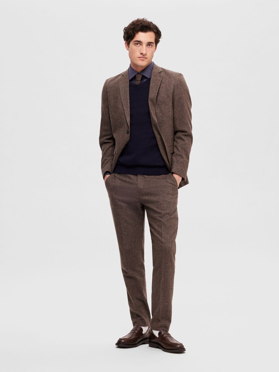 V-NECK KNITTED JUMPER - Navy
