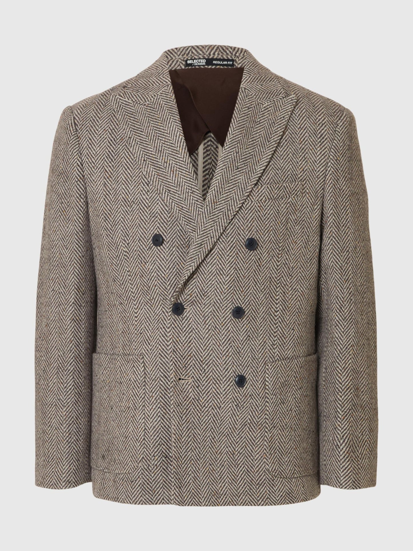 WOOL BLEND DOUBLE-BREASTED BLAZER SELECTED