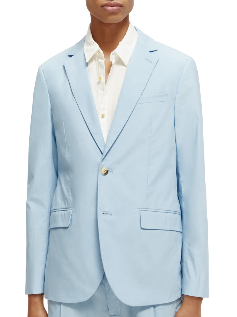 Single-breasted poplin blazer