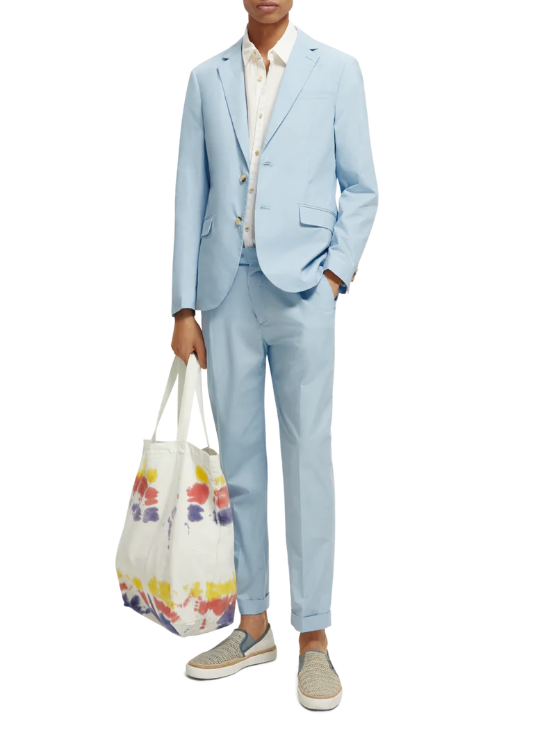 Single-breasted poplin blazer