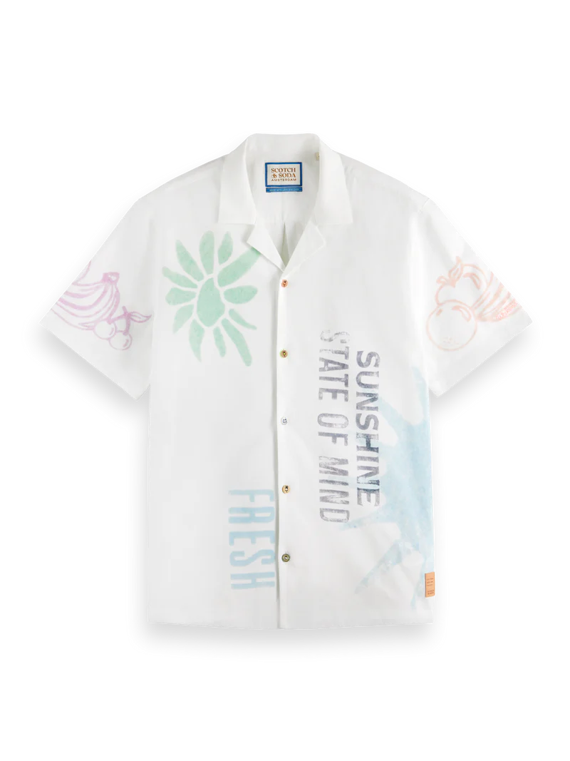 Regular fit printed camp shirt