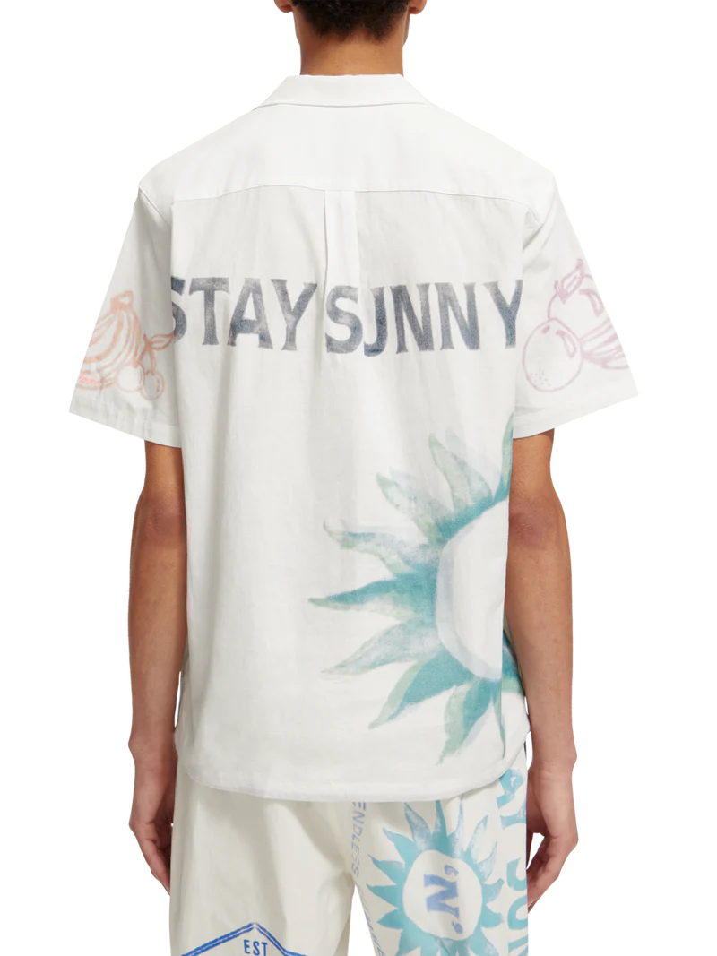 Regular fit printed camp shirt