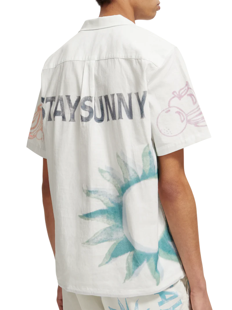 Regular fit printed camp shirt