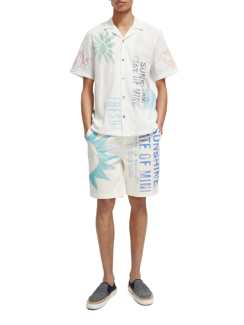 Regular fit printed camp shirt