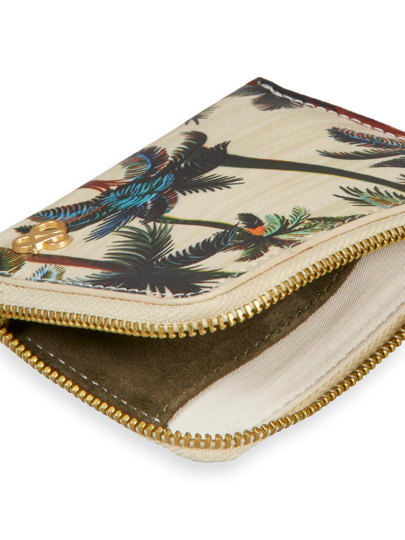 Leather zip wallet