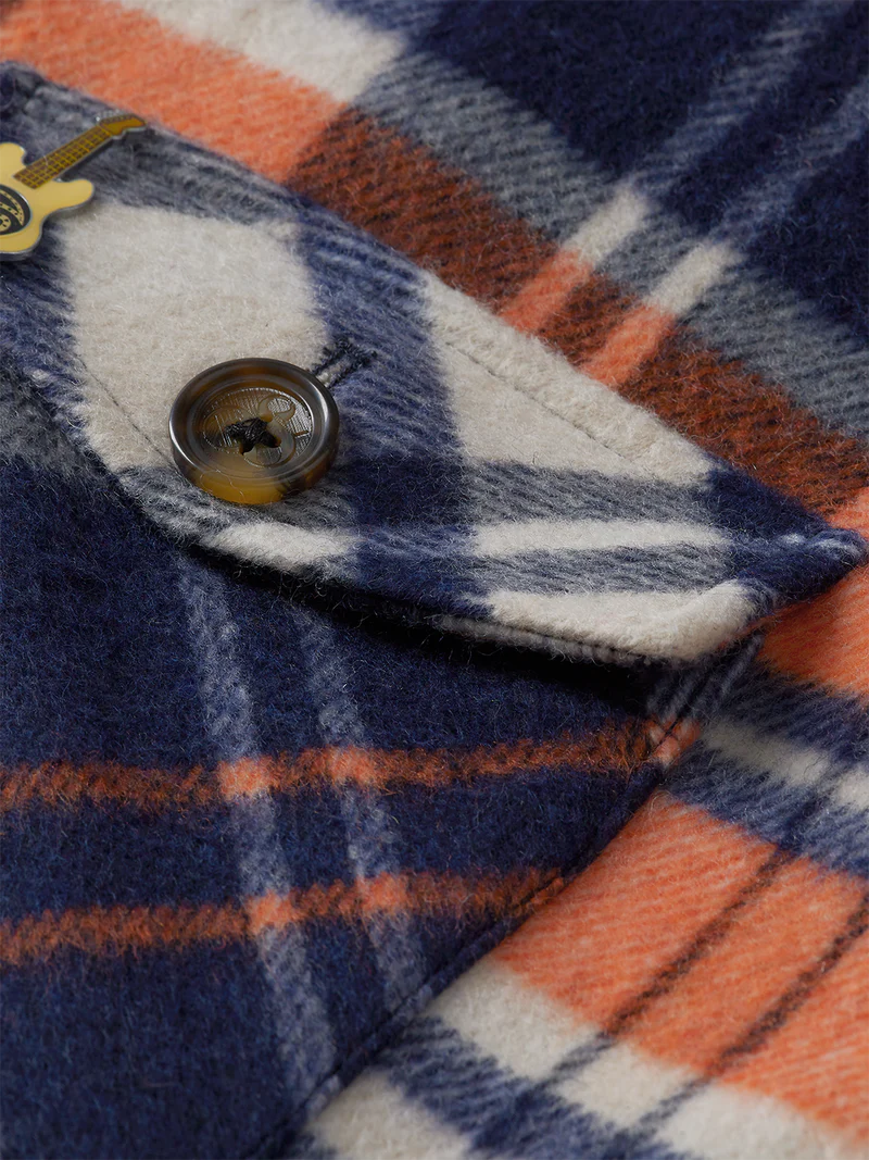Brushed Wool-Blend Checked Overshirt