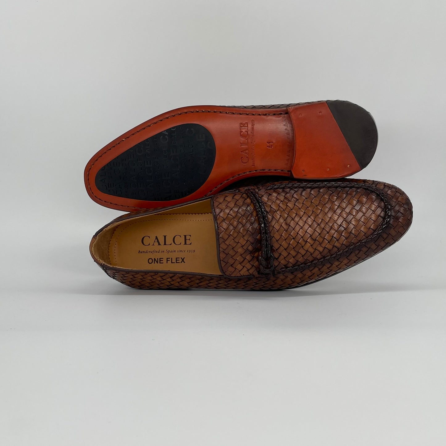 Braided Leather Penny Loafer - Cognac