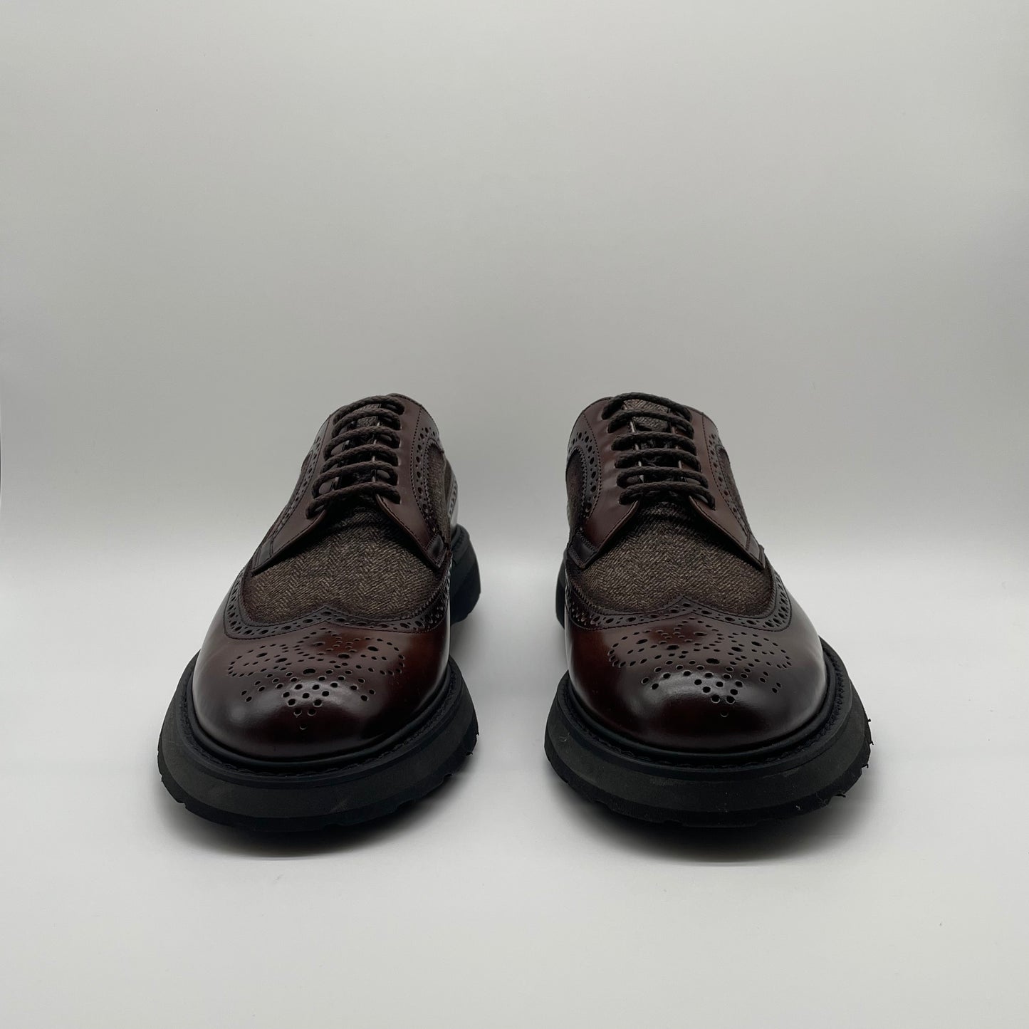Calce Leather Shoes - Oxford Brogue Nappa Leather Brown