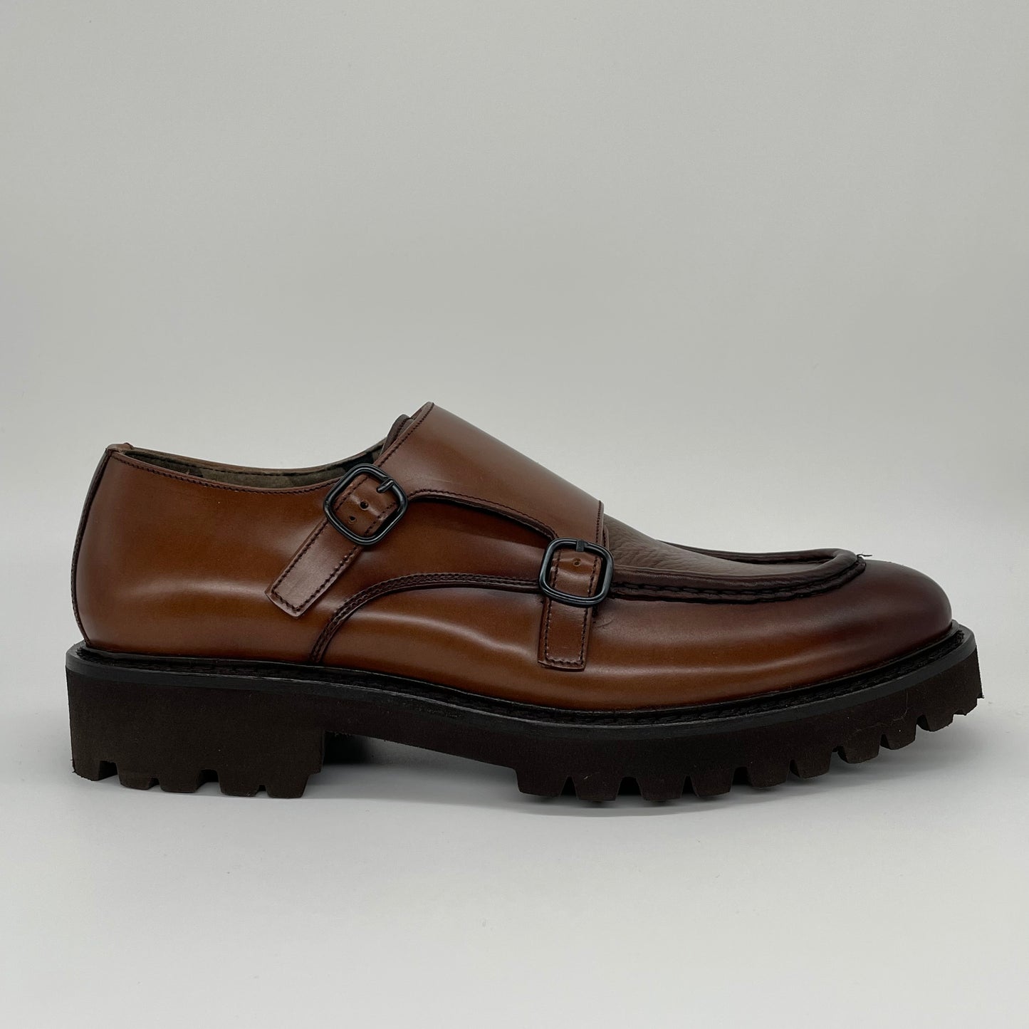 Calce Leather Shoes - Double Monk Strap Lug Sole