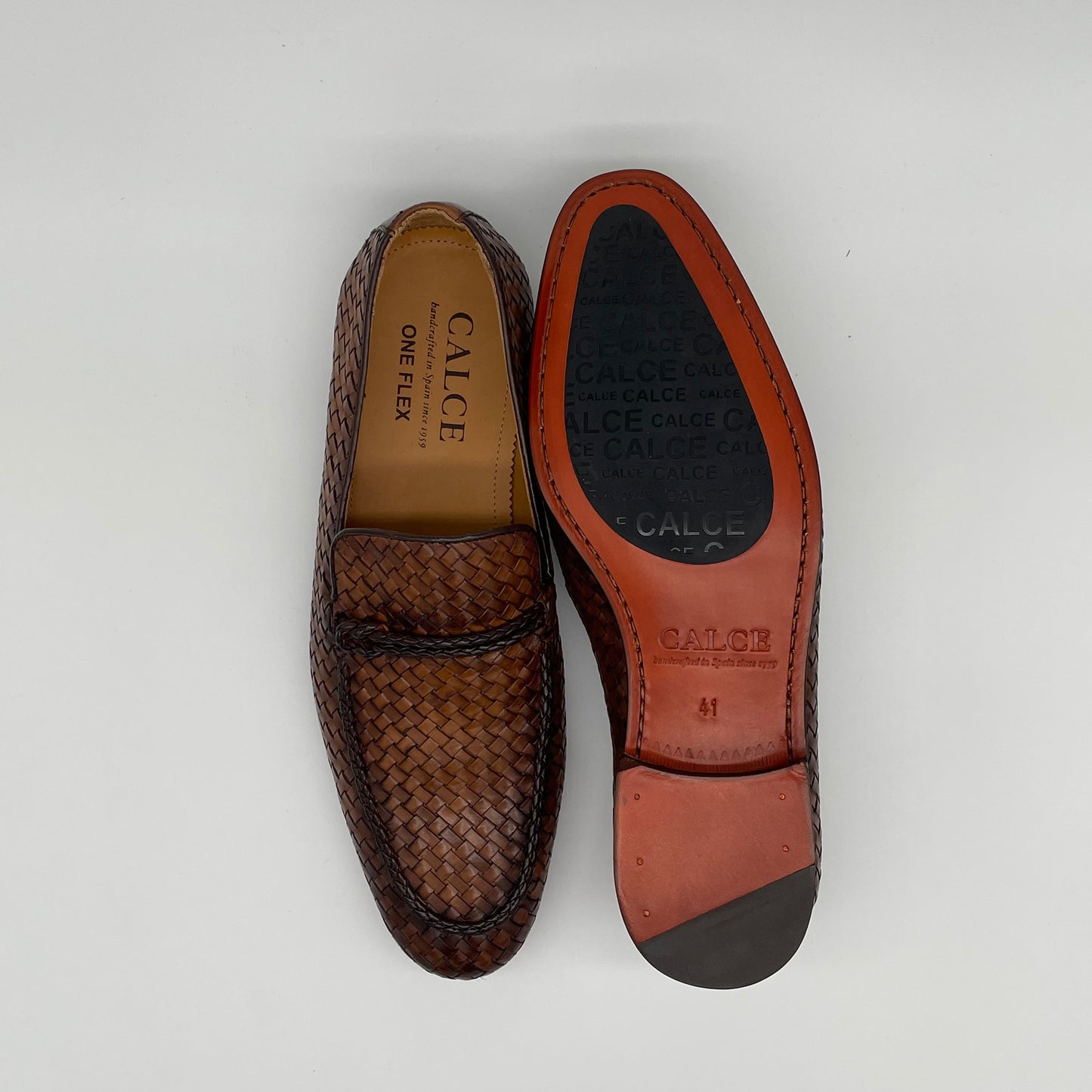 Braided Leather Penny Loafer - Cognac