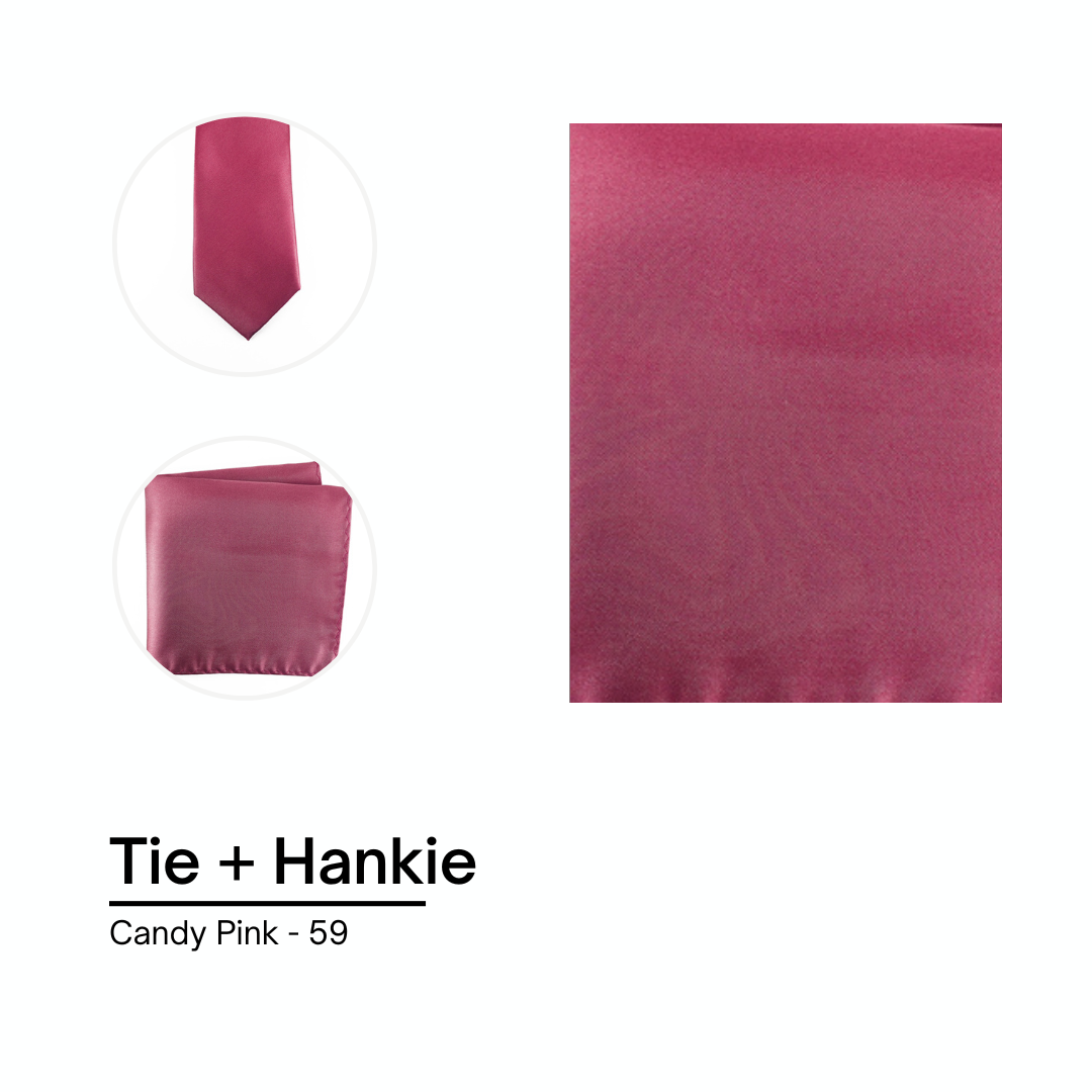 Cravate / Noeud Papillon Unie - Candy Pink