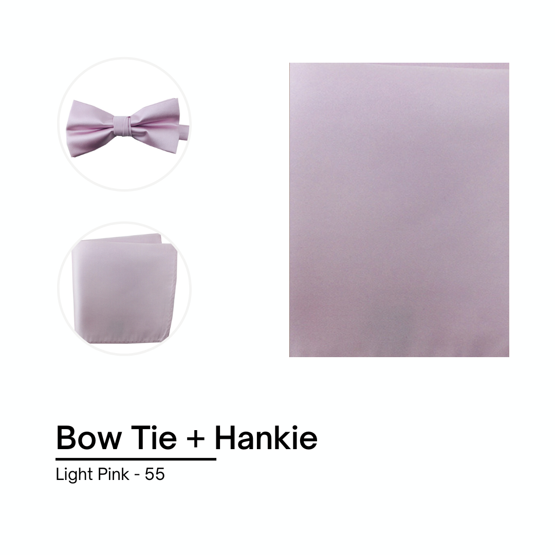 Cravate / Noeud Papillon Unie - Light Pink