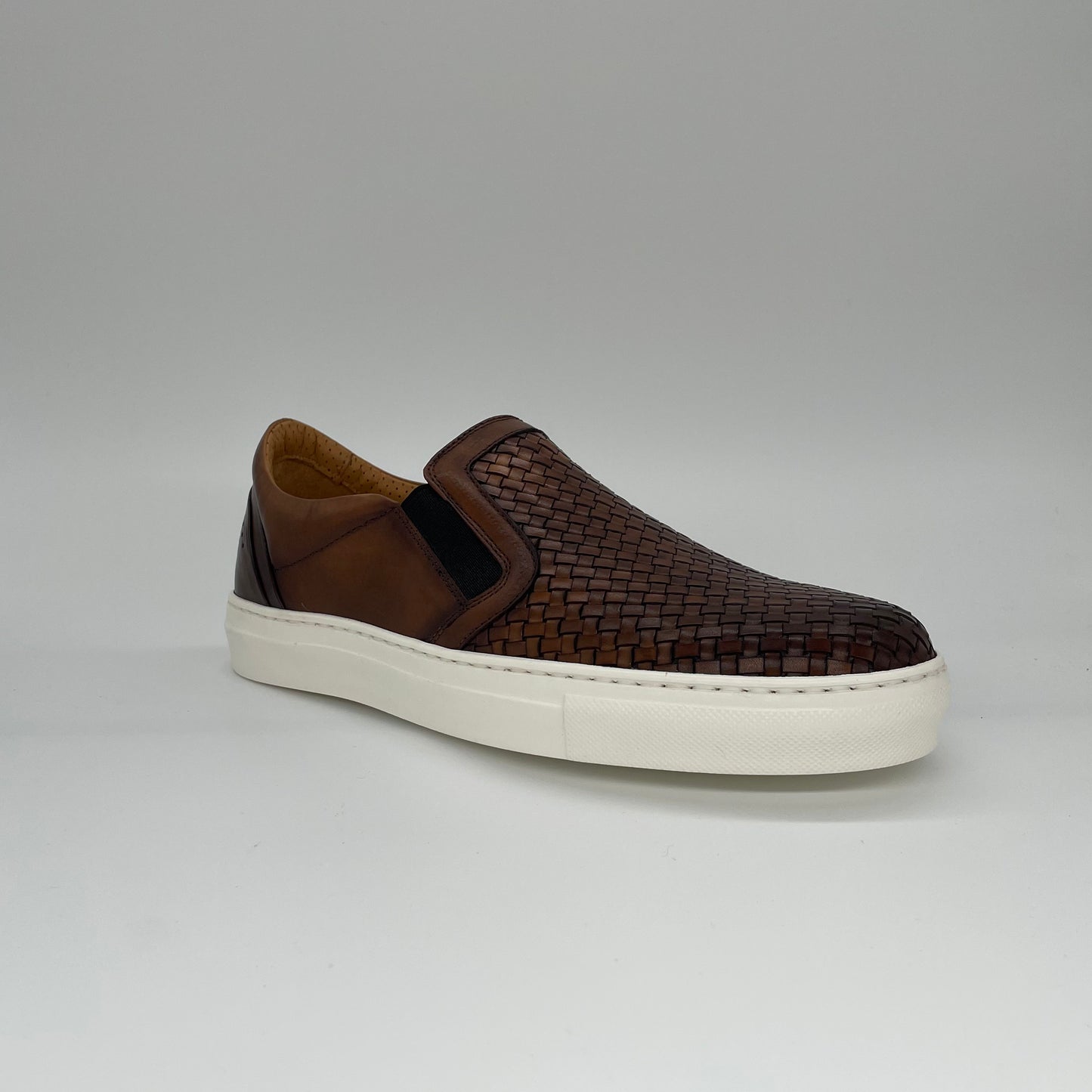 Braided Leather Slip On - Brown