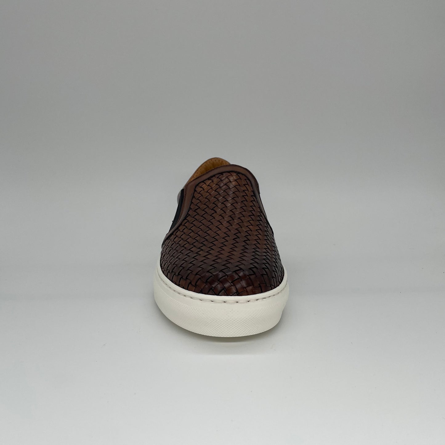 Braided Leather Slip On - Brown