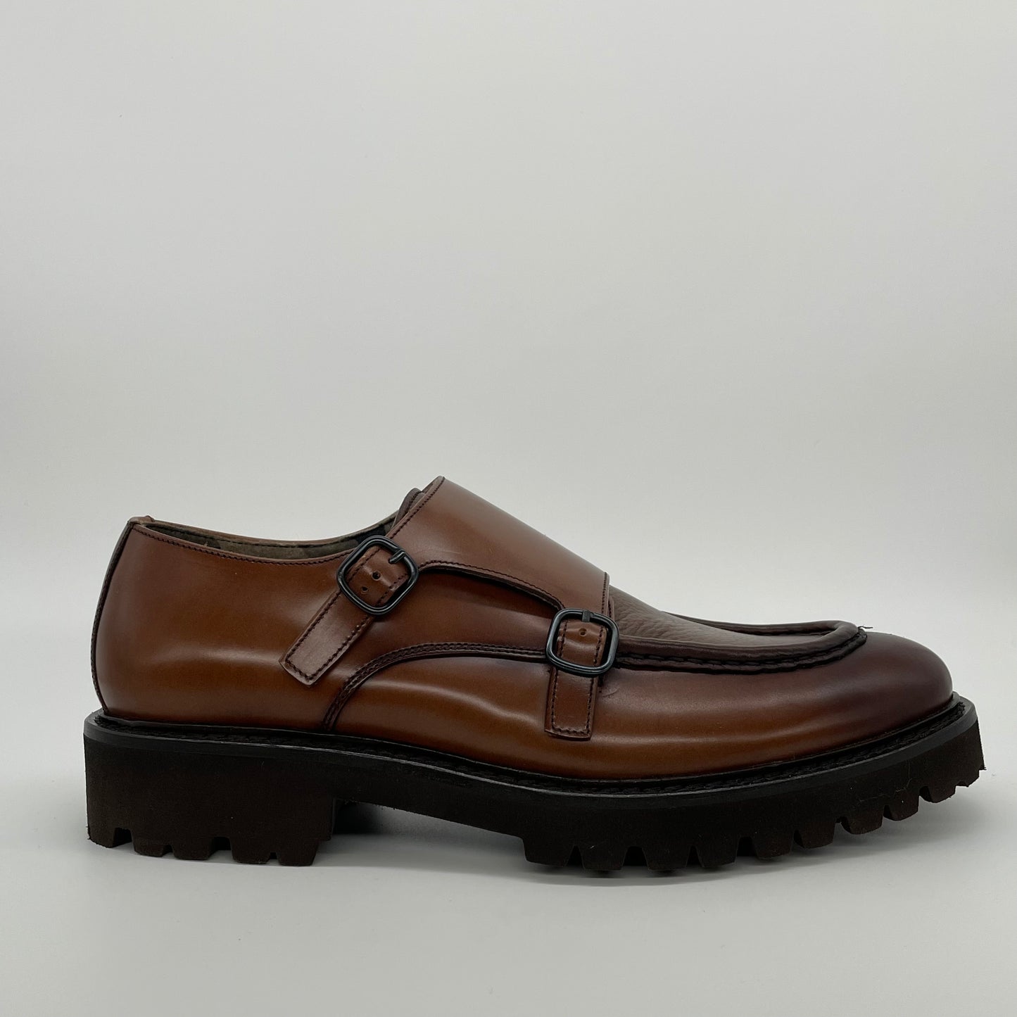 Calce Leather Shoes - Double Monk Strap Lug Sole