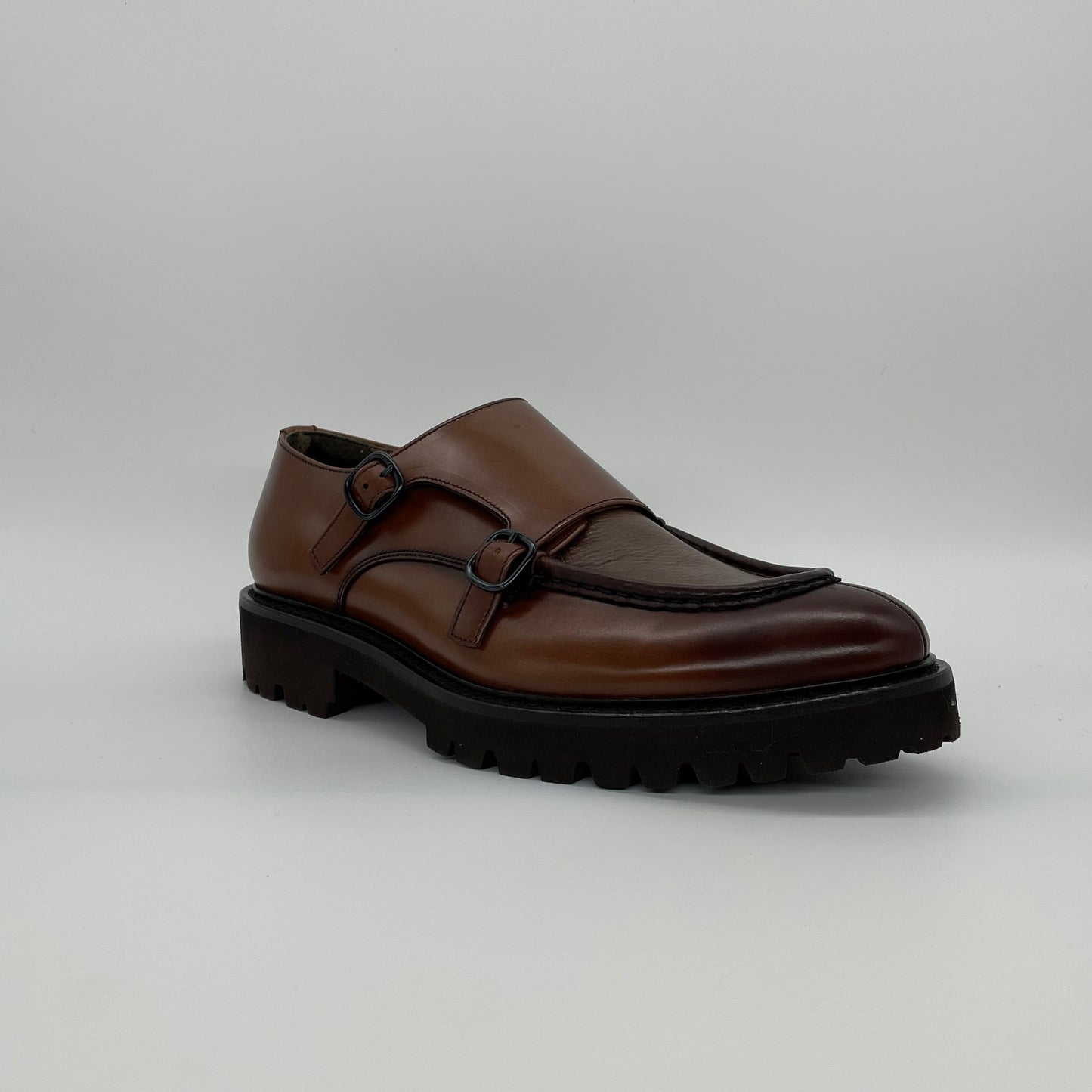 Calce Leather Shoes - Double Monk Strap Lug Sole
