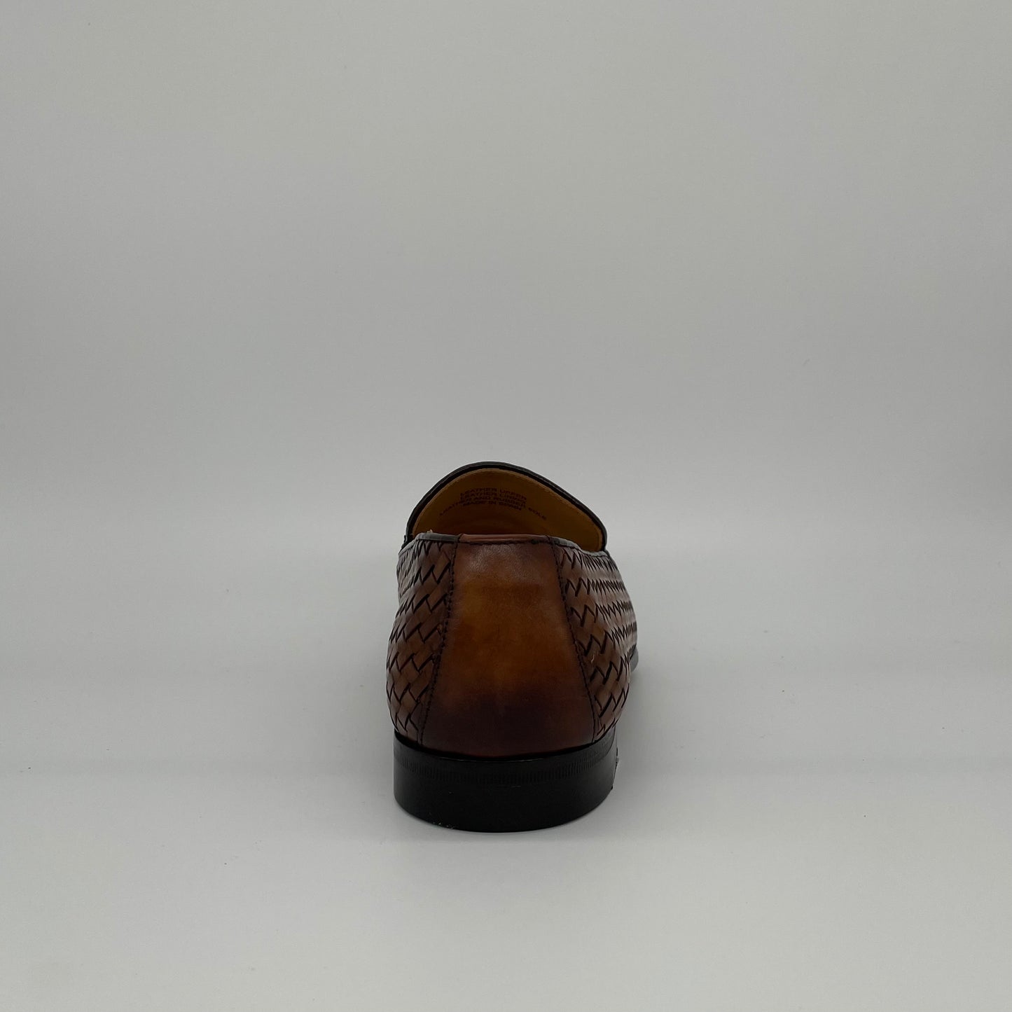 Braided Leather Penny Loafer - Cognac