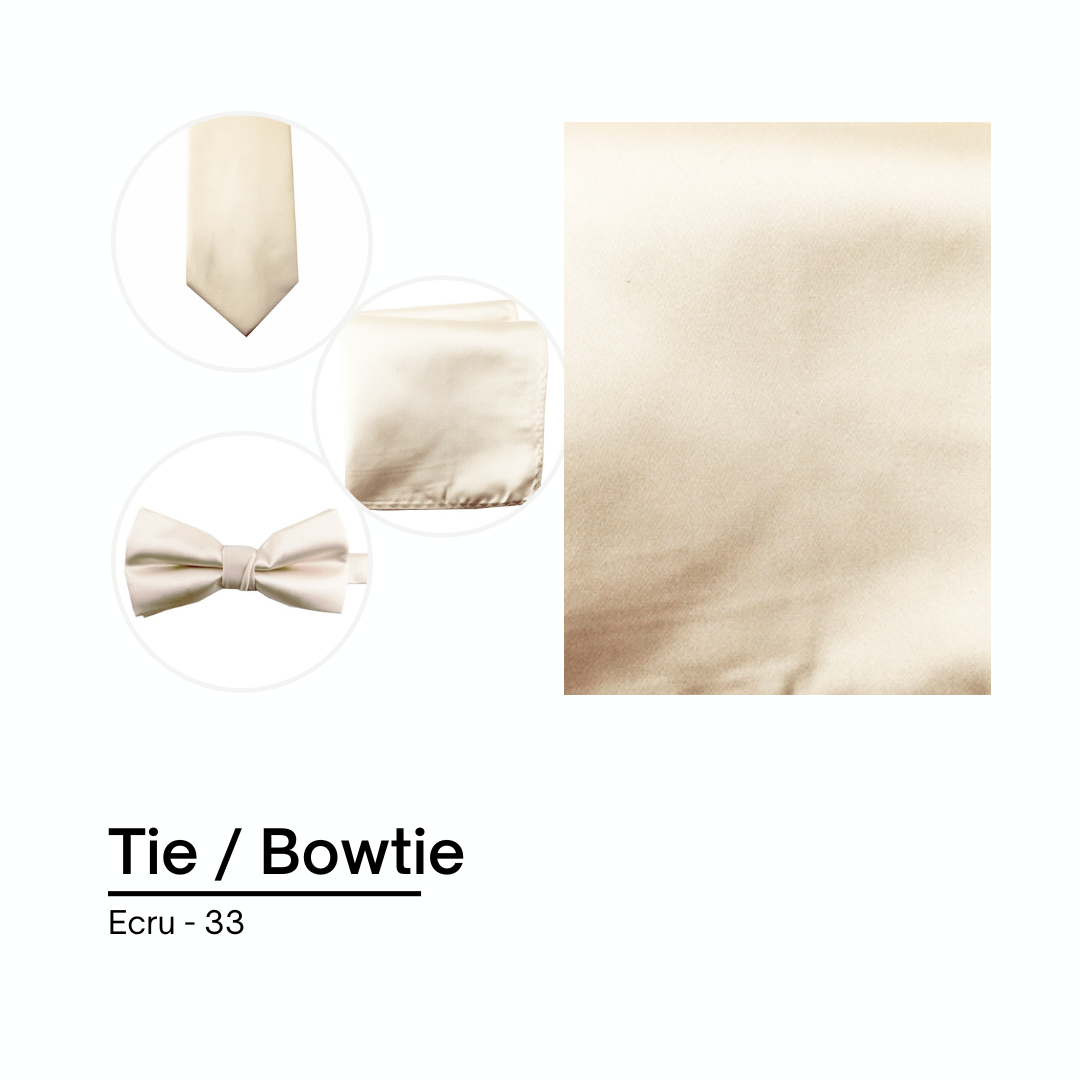 Cravate / Noeud Papillon Unie - Ecru