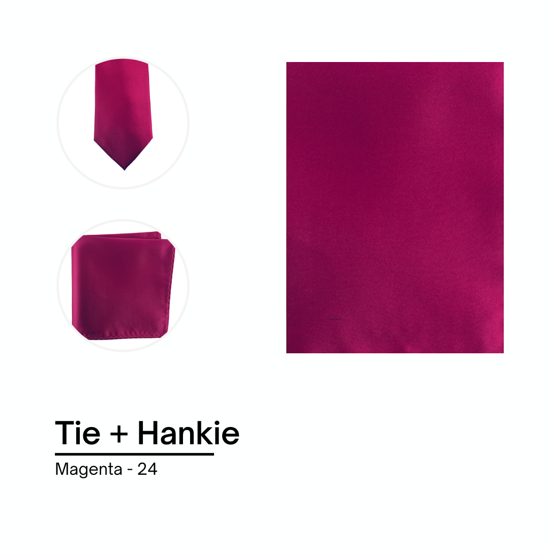 Cravate / Noeud Papillon Unie - Magenta