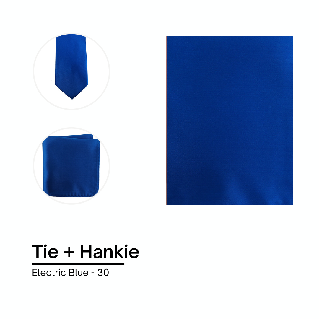 Cravate / Noeud Papillon Unie - Electric Blue