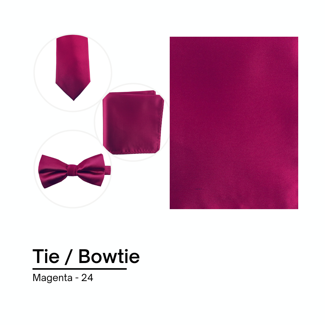Cravate / Noeud Papillon Unie - Magenta