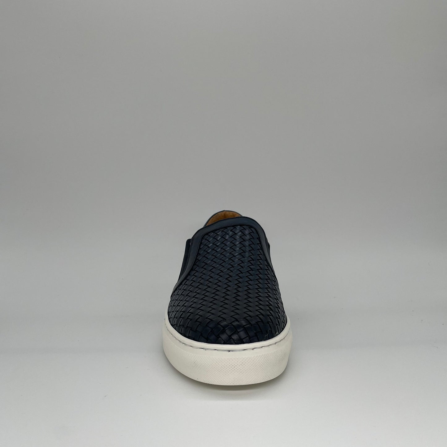 Braided Leather Slip On - Navy