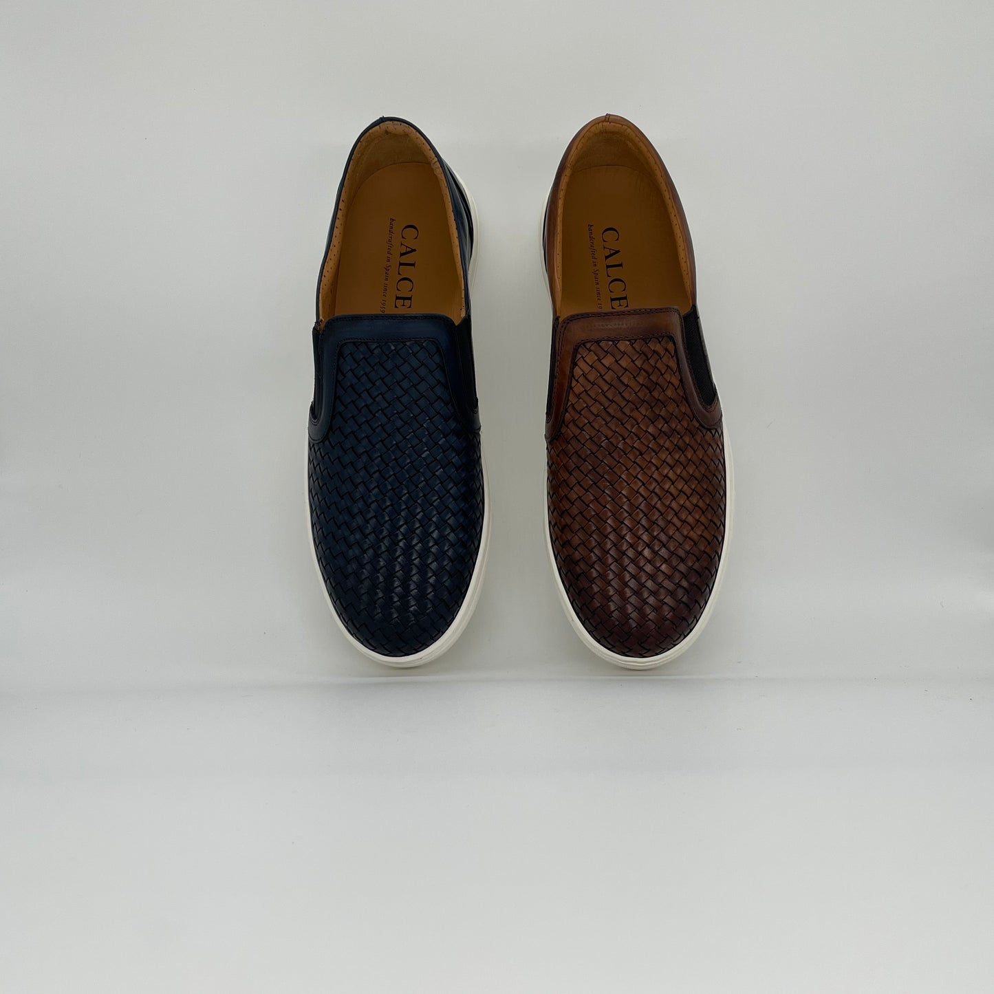 Braided Leather Slip On - Navy