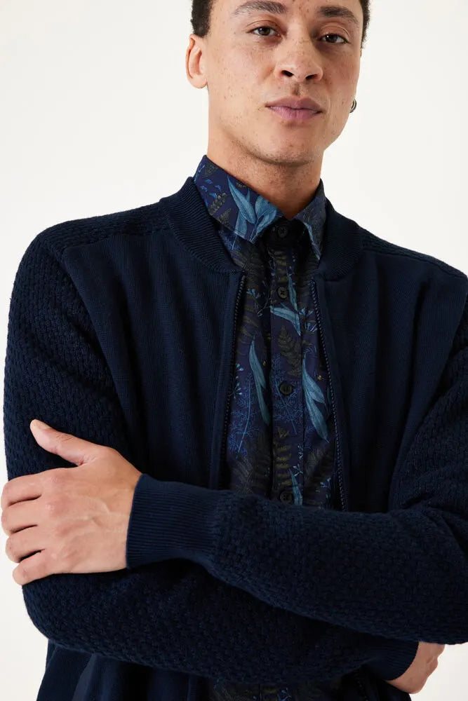 Cardigan Tricoté Bleu Foncé