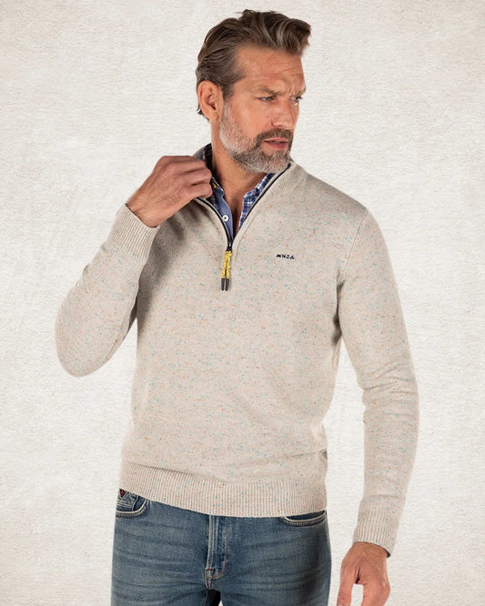 Pull Demi Zip Avec Laine