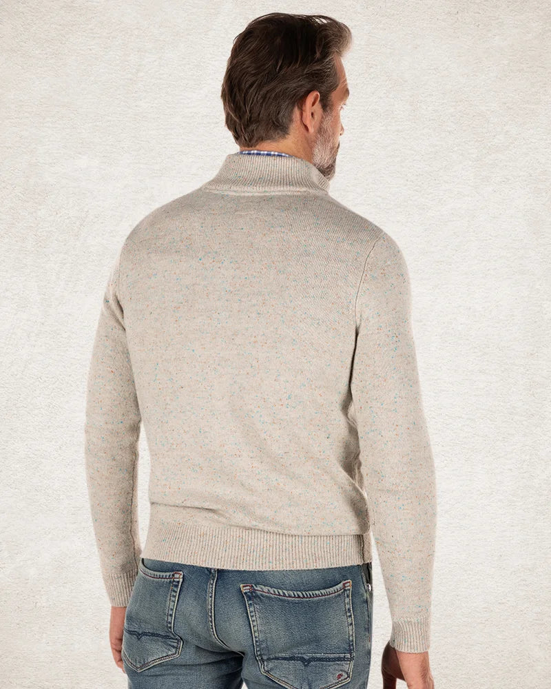 Pull Demi Zip Avec Laine