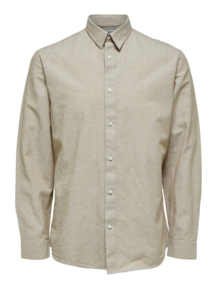Chemise mélange de lin - Beige