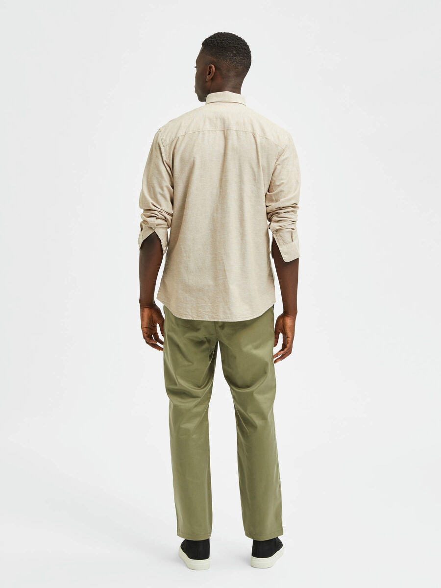 Chemise mélange de lin - Beige
