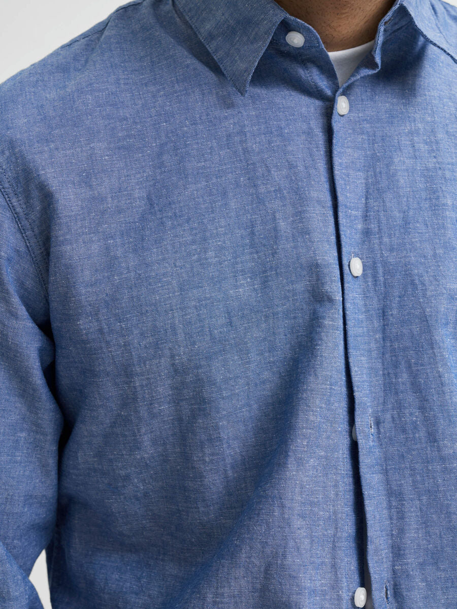 Chemise mélange de lin - Blue