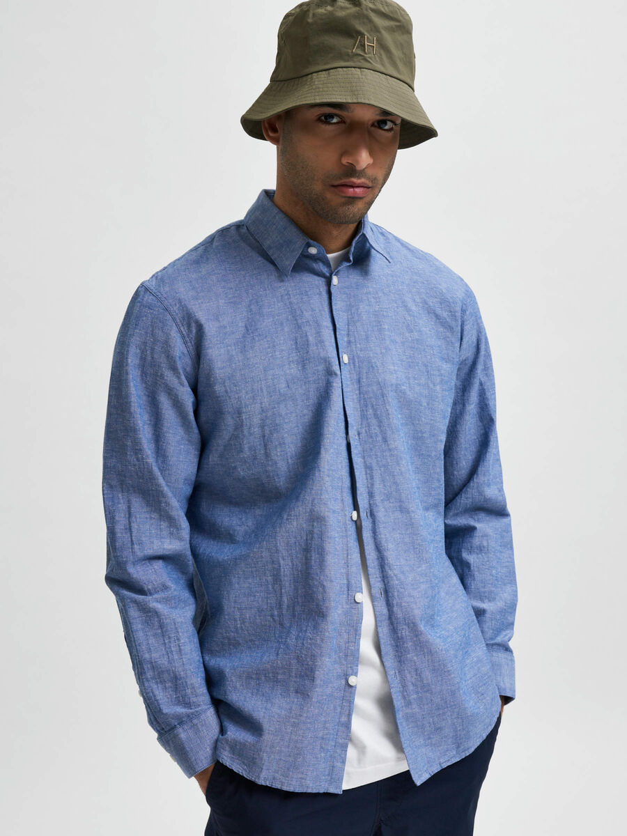 Chemise mélange de lin - Blue