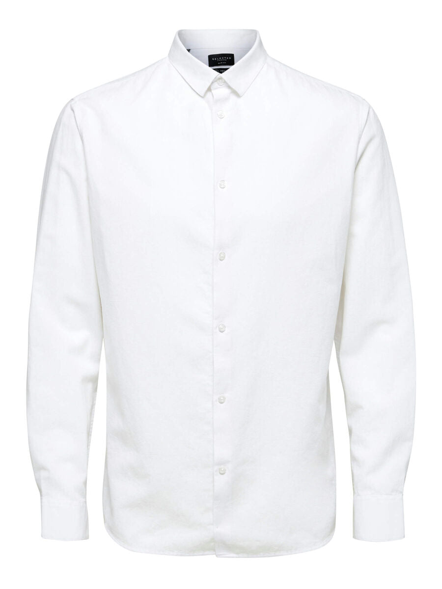 Chemise mélange de lin - Blanc