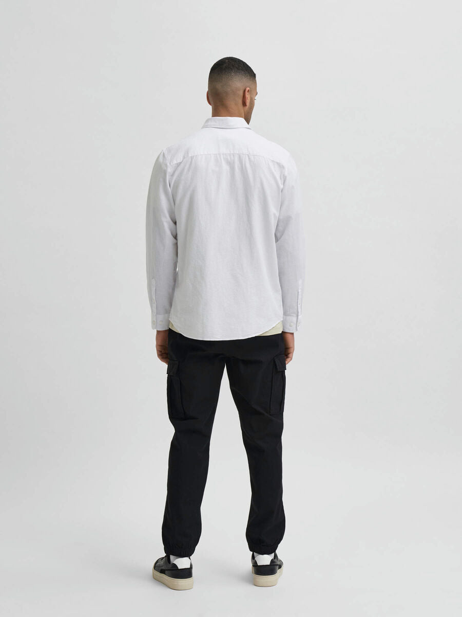 Chemise mélange de lin - Blanc