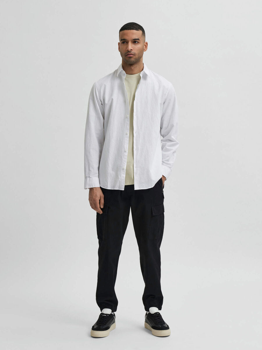 Chemise mélange de lin - Blanc