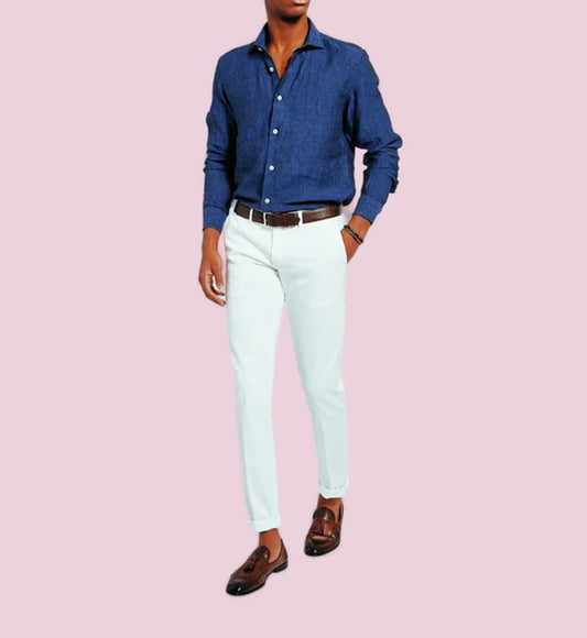 Chemise Lin - Bleu Royal