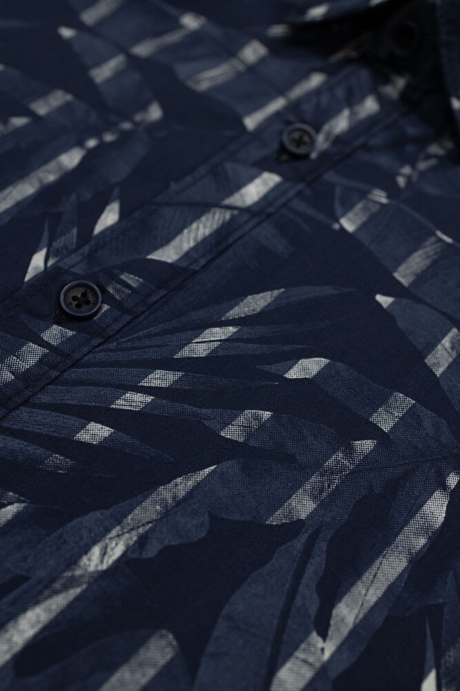 Chemise manches courtes bleu