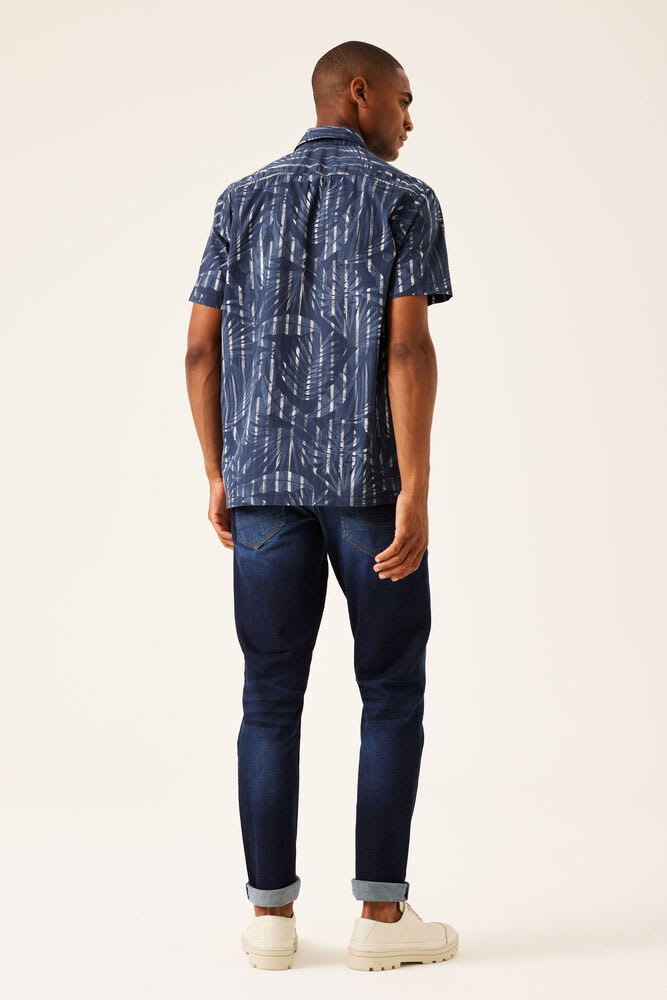 Chemise manches courtes bleu