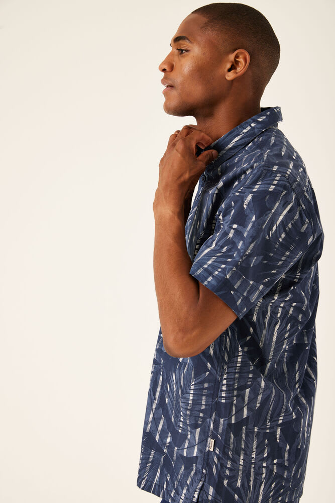 Chemise manches courtes bleu