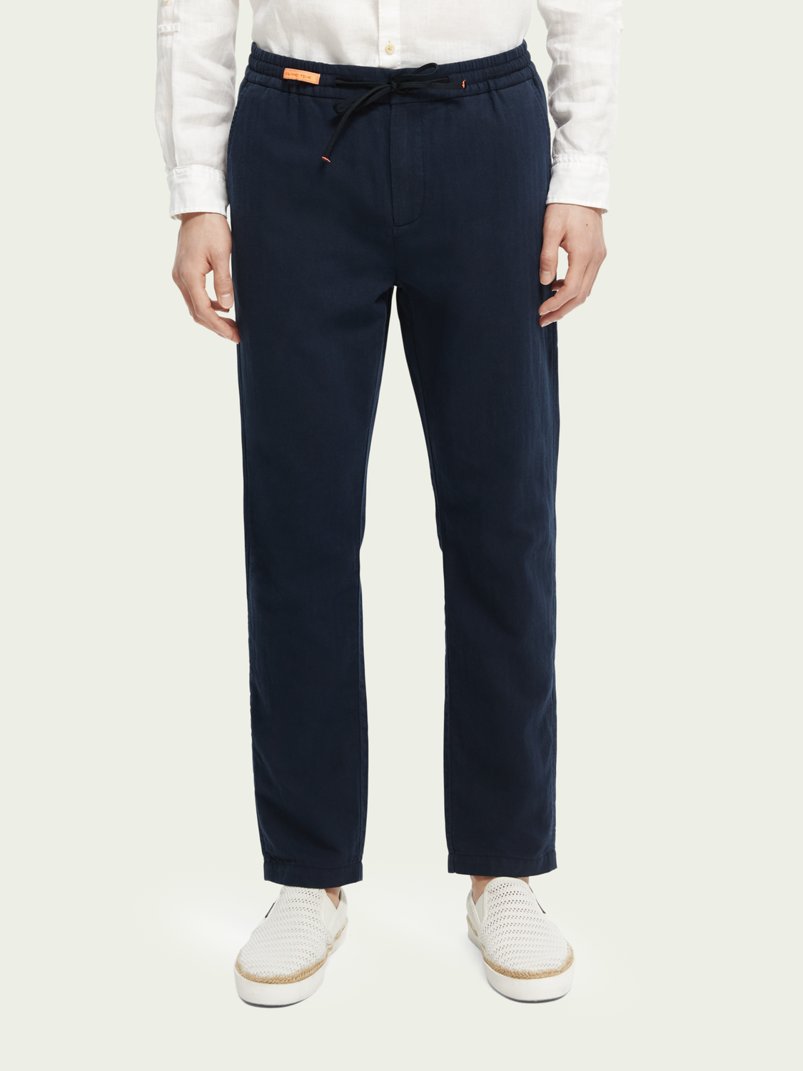 Pantalon jogger regular straight fit Warren en mélange de lin