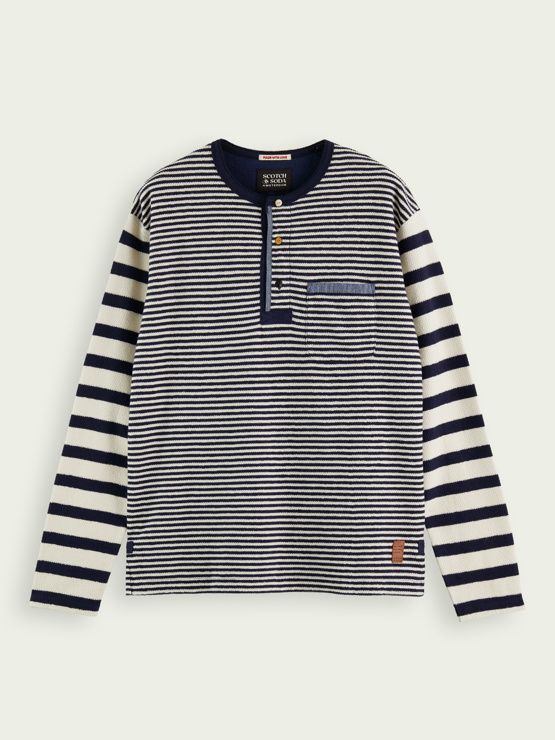 T-shirt grandad structuré à manches longues