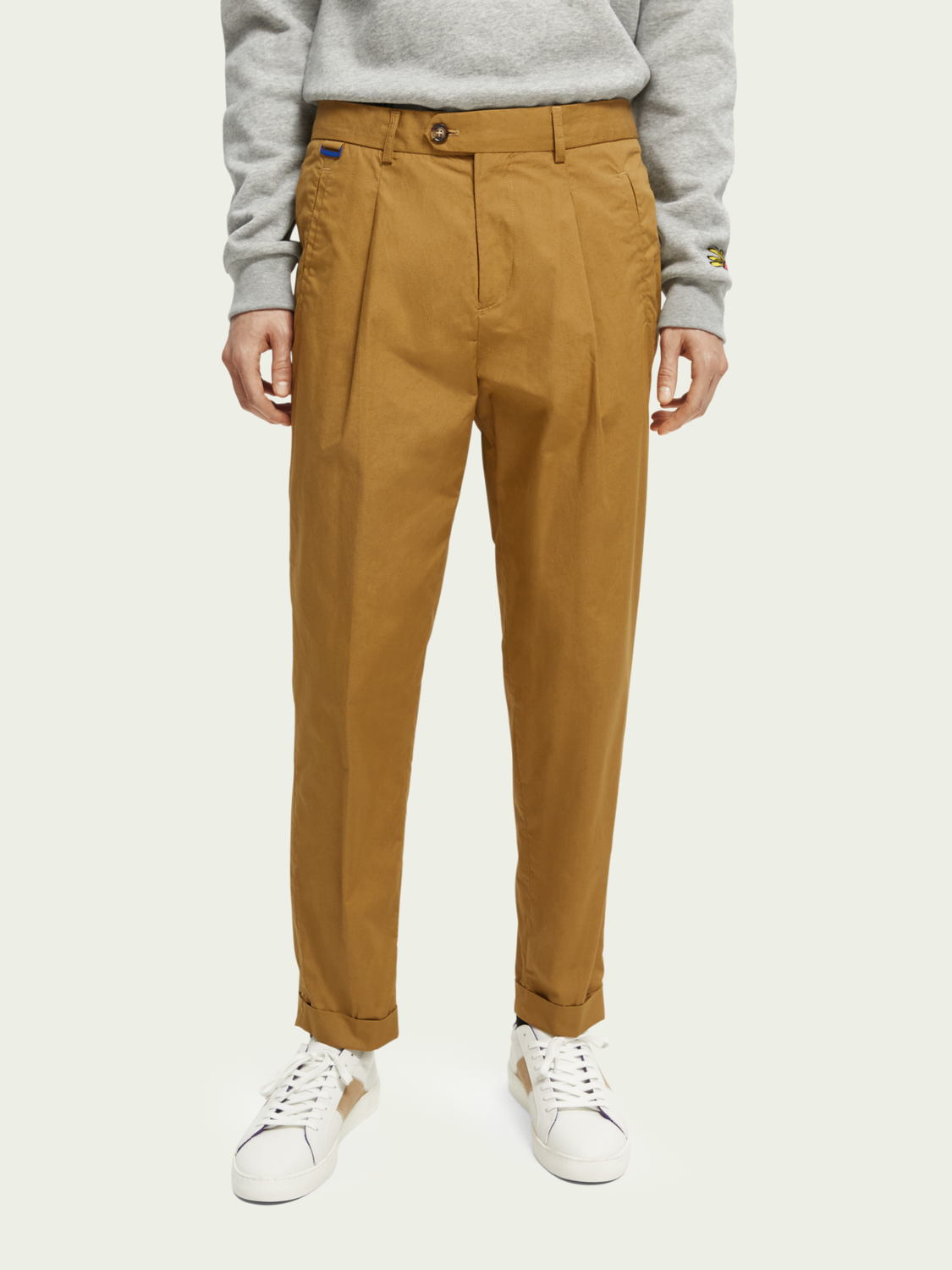 Chino Blake slim-fit à pli en popeline