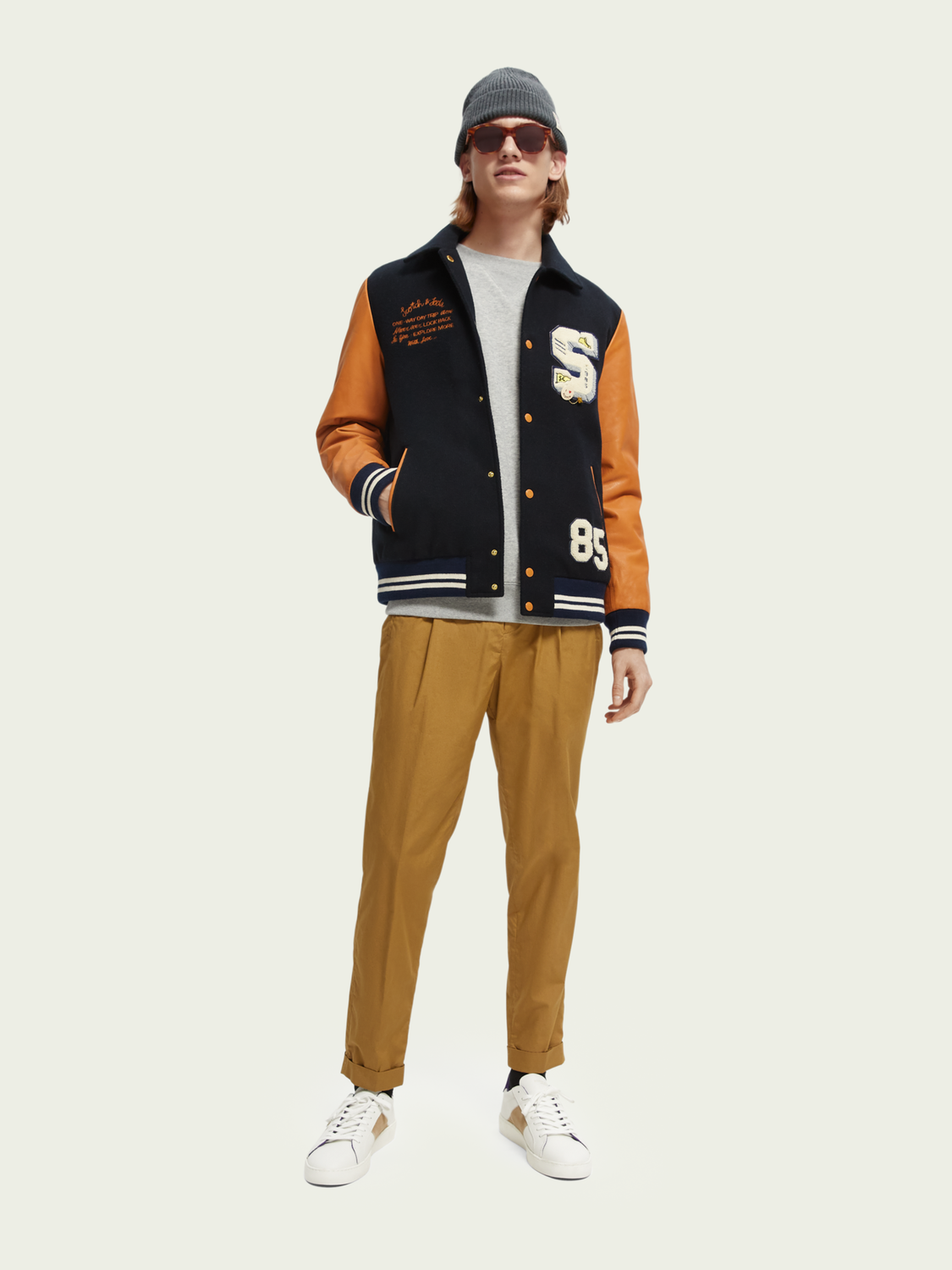 Chino Blake slim-fit à pli en popeline