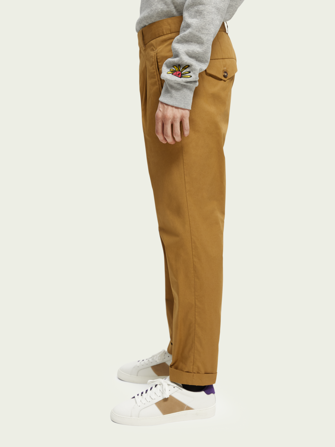 Chino Blake slim-fit à pli en popeline