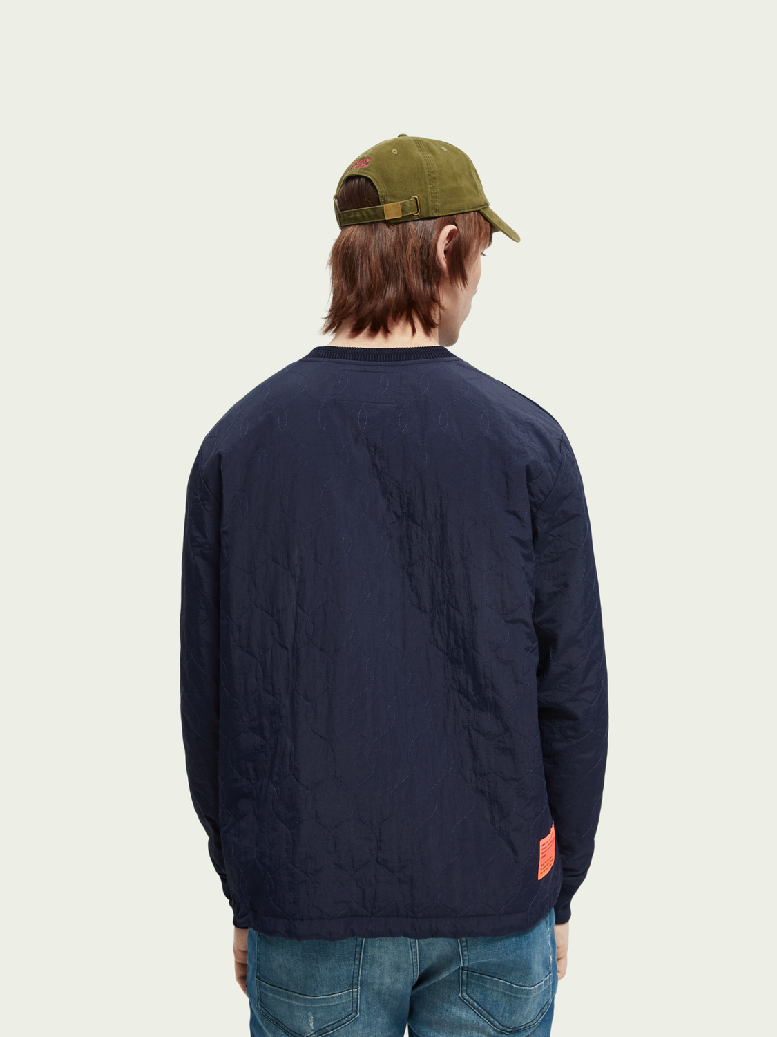 Quilted panelled felpa sweatshir